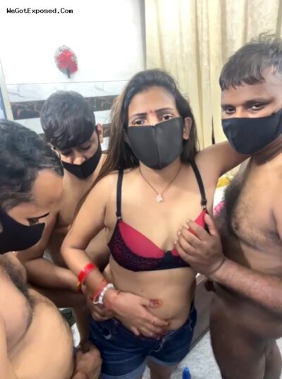 Leaked Indian Wife Asshole Fingering And Boobs Sucking In Gangbang Viral