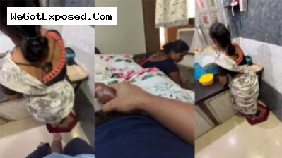 Bengaluru Bachelor Boy Flash Dick to Maid Aunty when Alone at Home, Scandal Video
