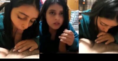 Desi beautiful girl sucking crooked big cock MMS