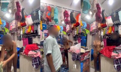 Hidden Lust On Shopping Dare Strips Topless Fitting Clothes Her Boobs