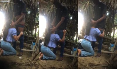 Horny College Lovers Outdoor Enjoying