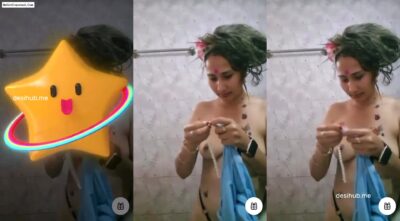 Sexy Babe Strip Live In The Bathroom Shows Off Her Boobs