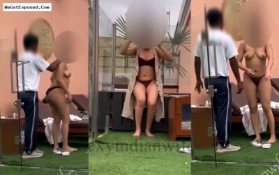 Sexy Indian Wife Asking A Hotel Staff To Unhook Her Bra And Apply Some Oil On Her Body