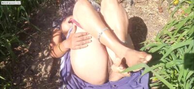 Daughter-in-law of the village shows her beautiful son-in-law in the open air